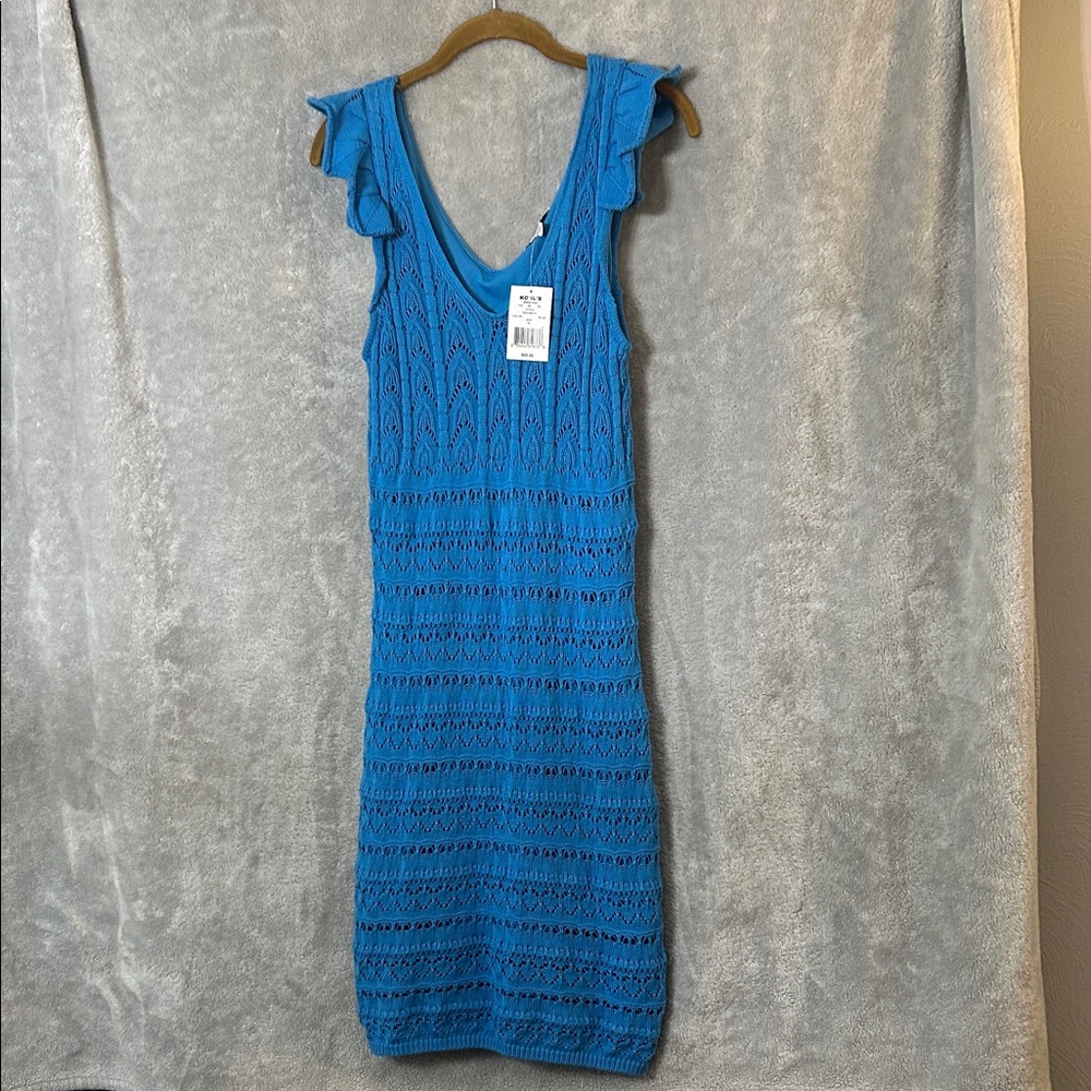Kohl's Vibrant Blue Crochet Midi Dress
